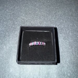 BP .925 Sterling Silver Pink and Blue Band Sz 9